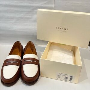 Sézane André Moccasins Chocolate Multi Two-Tone Leather US 8
